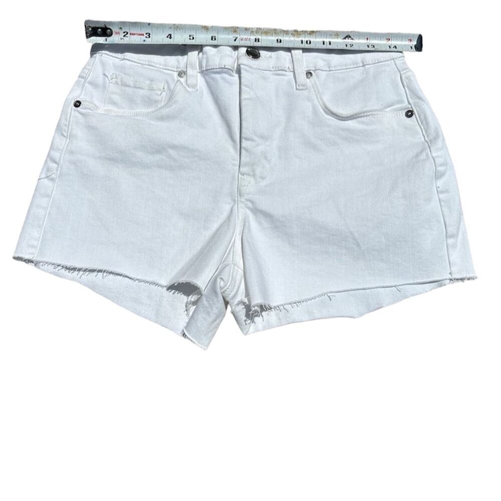 Blank NYC - THE BARROW Denim Shorts white Women's Size 28 Raw Hem - Picture 3 of 7